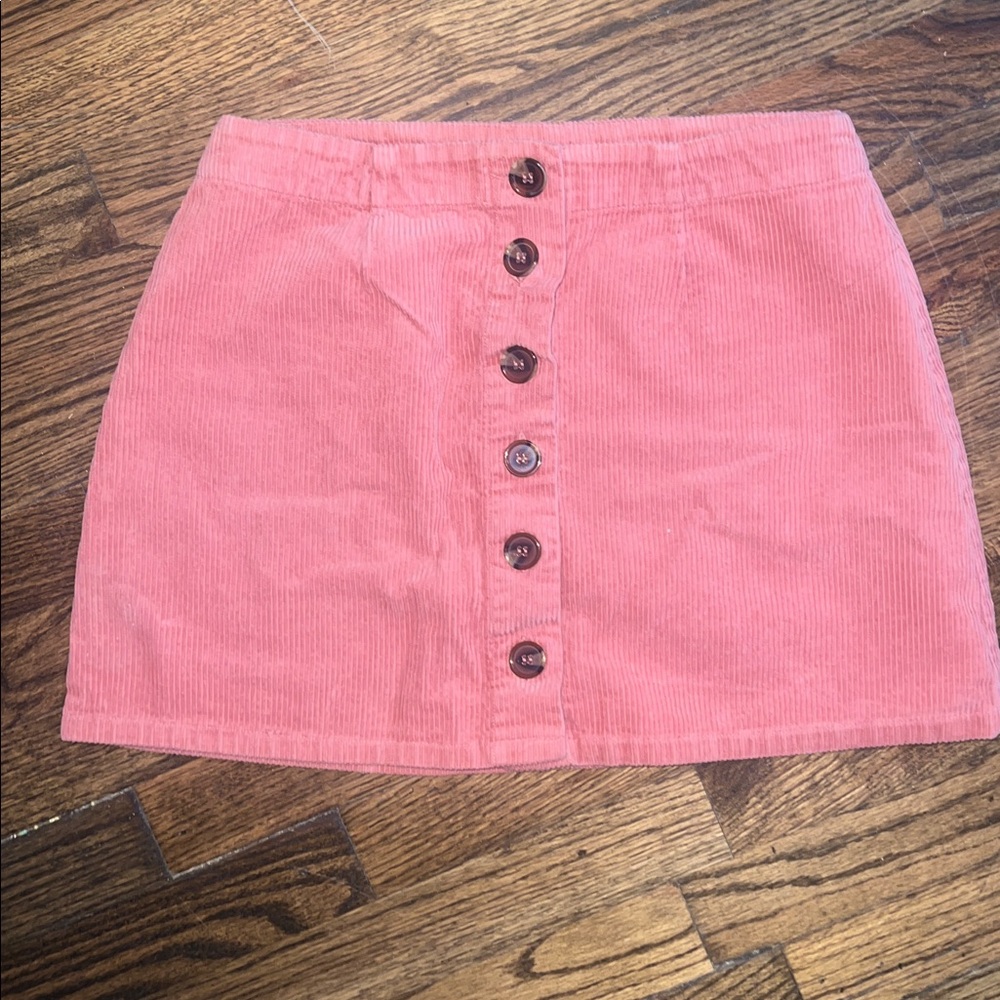 Orange Kiss Corduroy Mini-Skirt